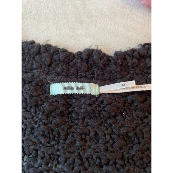 Kimchi Blue Womens Medium Black Textured Knit Sweater Cotton Viscose - Picture 3 of 10